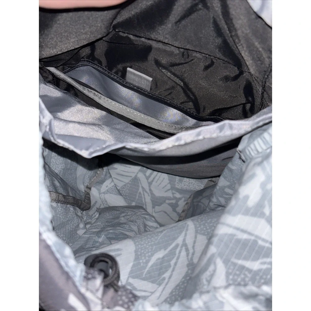 CamelBak Floral Drawstring Backpack Gray Teal Hiking Hydration Pack 16in Rare